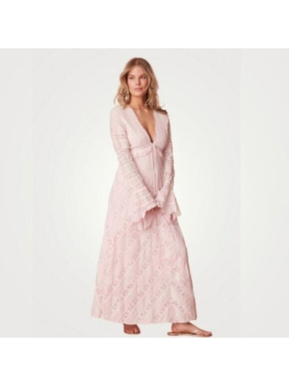 LoveShackFancy Weil Lace Inset Maxi Dress